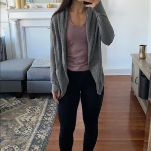 lululemon athletica Heather Gray Open-Front Cardigan